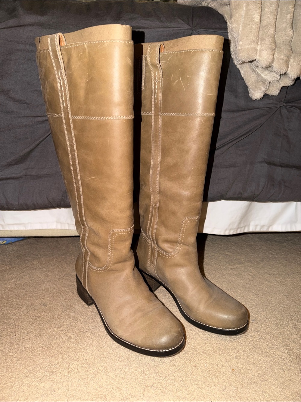 Lucky Brand Hybiscus Leather Riding Boots - Wide Calf